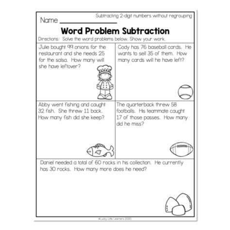 2 digit subtraction word problems|2 Digit Subtraction Worksheets .